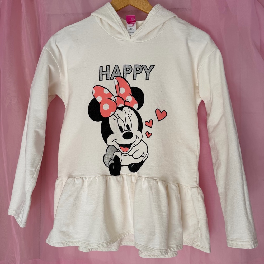Disney Minnie Mouse Pullover Crossover Hoodie Girls Size 10/12